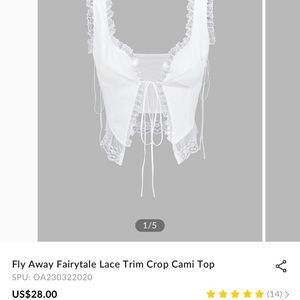 NWT Commense White Lace Trim Top/Vest